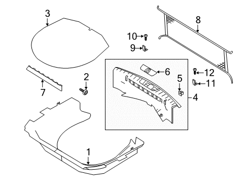 2011 Ford Explorer Interior Trim - Rear Body Cargo Net Diagram for BB5Z-7855066-A