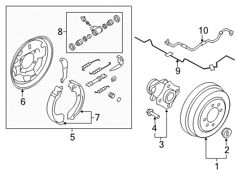 2013 Nissan NV200 Anti-Lock Brakes Cylinder Rear Wheel Diagram for 44100-3LM0A