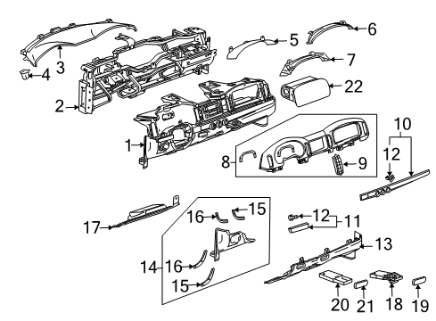 2004 Chevrolet SSR Instrument Panel Holder Asm-Instrument Panel Cup *Ebo*Ebony Diagram for 10369706
