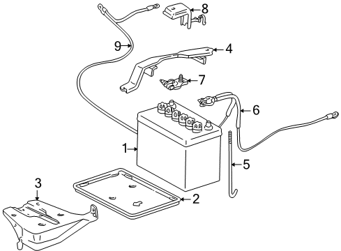 2000 Toyota Corolla Battery Tray Support Diagram for 53771-13010