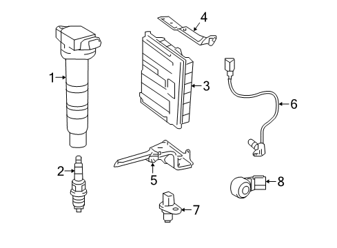 2019 Toyota Tacoma Ignition System ECM Upper Bracket Diagram for 89667-04070