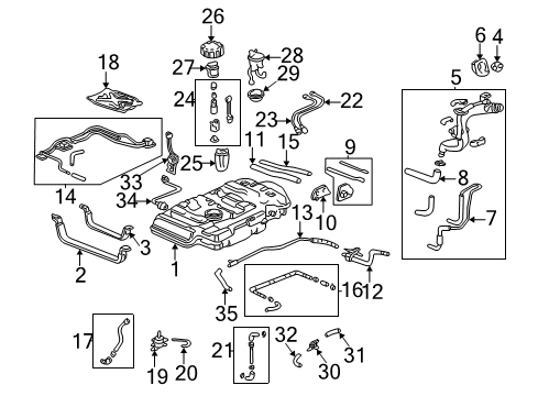 2003 Honda Odyssey Filters Reservoir Diagram for 17706-S0X-A01
