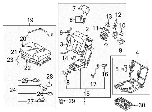 2017 Kia K900 Rear Seat Components Guide Assembly-Headrest Diagram for 893723T000AYK