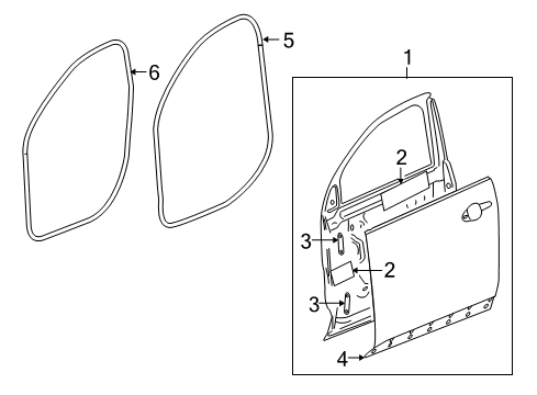 2014 Chevrolet Equinox Front Door Door Shell Diagram for 23376625