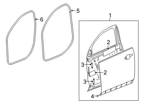 2014 Chevrolet Equinox Front Door Door Weatherstrip Diagram for 23282072