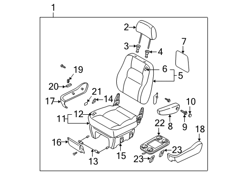 2002 Kia Sedona Power Seats Cushion Assembly, RH Diagram for 2K52Y57210ABT4