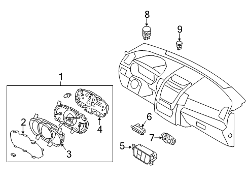 2016 Kia Sorento Ignition Lock Cluster Assembly-Instrument Diagram for 94001C6000