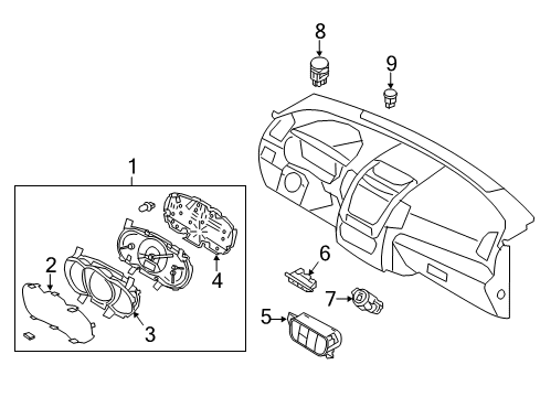 2017 Kia Sorento Switches Cluster Assembly-Instrument Diagram for 94011C6181