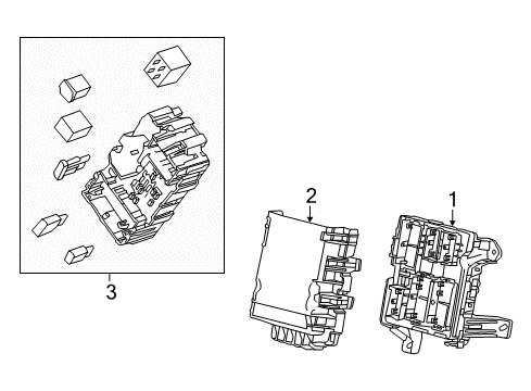 2015 Cadillac Escalade Fuse & Relay Block Asm-Instrument Panel Wiring Harness Junction Diagram for 23200665