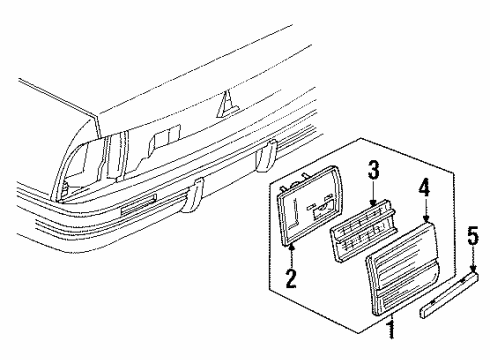 1992 Pontiac Sunbird Backup Lamps Lamp Asm-Back Up Diagram for 5974812