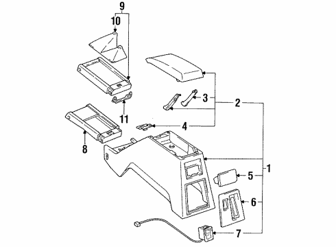 1993 Toyota 4Runner Center Console Boot Diagram for 58808-89114-B0