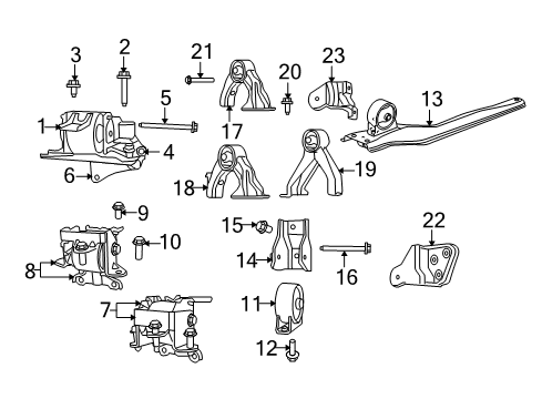 2007 Dodge Caliber Engine & Trans Mounting Screw-HEXAGON FLANGE Head Diagram for 6105074AA