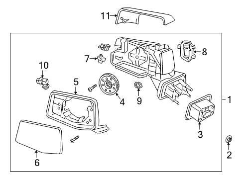 2021 GMC Sierra 1500 Automatic Temperature Controls Mirror Assembly Diagram for 84898870