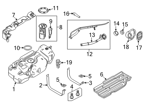 2012 Ford Expedition Fuel System Components Skid Plate Diagram for 7L1Z-9A147-C