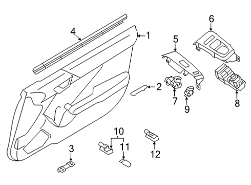 2022 Toyota GR86 Interior Trim - Door Belt Weatherstrip Diagram for SU003-08670