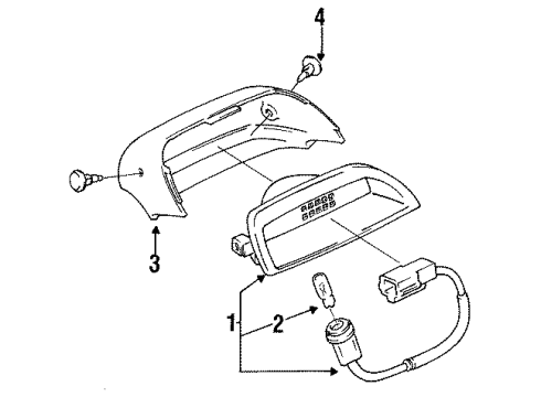 1994 Toyota Corolla High Mount Lamps Lamp Assy, Center Stop Diagram for 81570-02040-B0