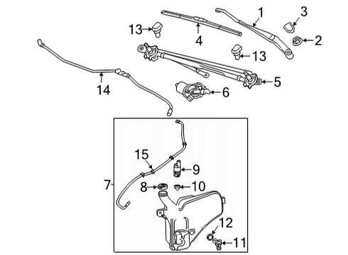2021 GMC Sierra 3500 HD Wipers Washer Hose Diagram for 84530428