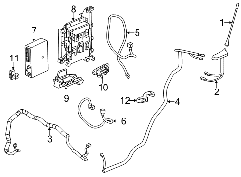 2011 Chevrolet Volt Communication System Components Mount Bracket Diagram for 20928727