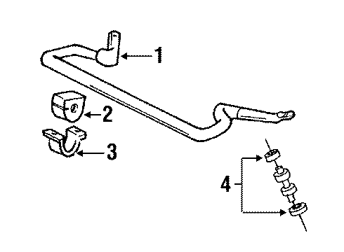 1997 Ford Aerostar Stabilizer Bar & Components - Front Stabilizer Link Diagram for E69Z-5A486-A