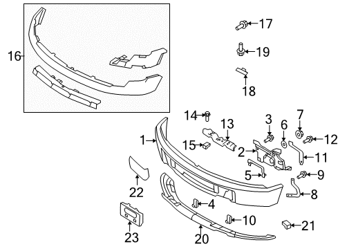 2013 Ford F-150 Front Bumper Valance Panel Diagram for AL3Z-17626-APTM