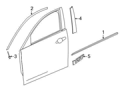 2017 Cadillac ATS Exterior Trim - Front Door Reveal Molding Diagram for 23169757