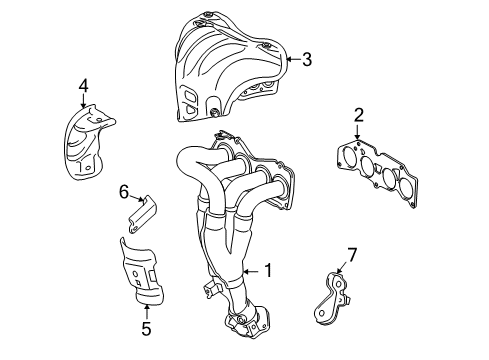 2015 Toyota Venza Exhaust Manifold Exhaust Manifold Diagram for 25051-0V270