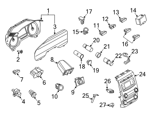 2018 Ford Expedition A/C & Heater Control Units Switch Assembly Diagram for JL1Z-13D730-AA