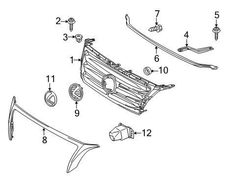 2010 Lexus GX460 Parking Aid Base Nut Diagram for 90183-06044