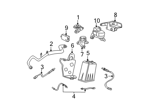 2004 Ford Mustang EGR System EGR Tube Diagram for 2R3Z-9D477-FA