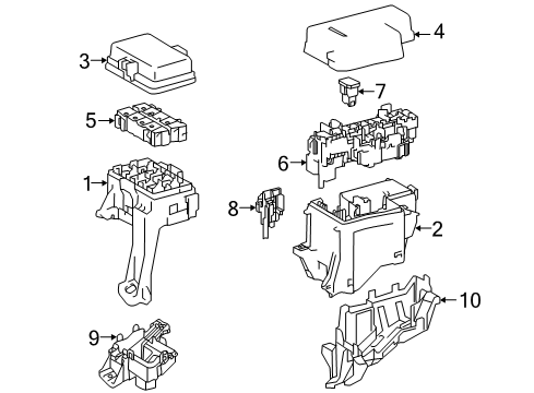 2014 Toyota RAV4 Fuse & Relay Relay Box Diagram for 82660-42060