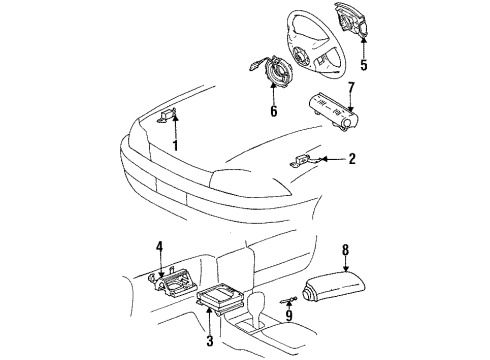 1996 Lexus ES300 Air Bag Components Sensor, Air Bag, Front Diagram for 89173-09050