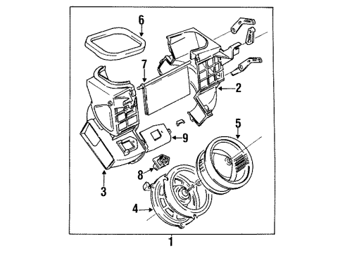 1993 Geo Metro Blower Motor & Fan Motor, Blower Diagram for 96064471