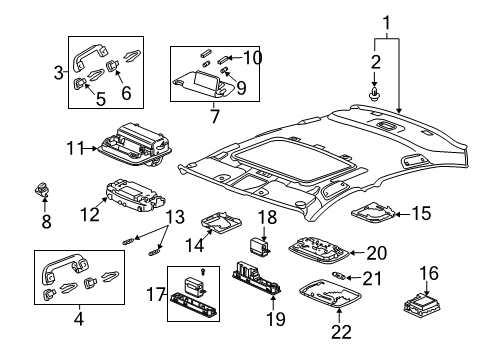 2009 Honda Accord Sunroof Sunvisor Assembly, Driver Side (Warm Gray) (Mirror) Diagram for 83280-TA0-A91ZA