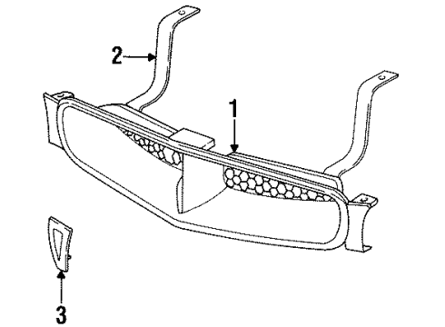 1998 Pontiac Bonneville Grille & Components Grille Asm, Radiator Diagram for 19179709