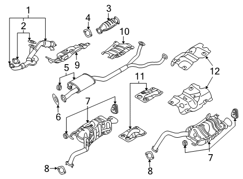 2010 Hyundai Veracruz Exhaust Components Center Exhaust Pipe Diagram for 28650-3J150