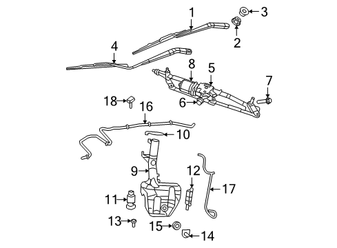 2014 Ram C/V Wiper & Washer Components GROMMET-WIPER Frame Diagram for 68028559AA