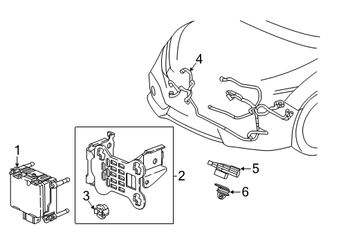 2018 Honda Civic Controls - Instruments & Gauges Bracket Set Diagram for 36804-TGG-A00