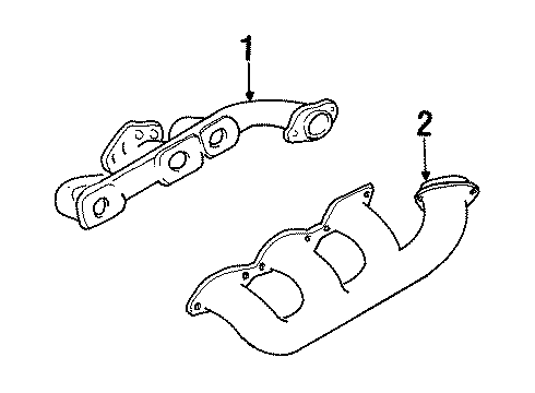 1992 Pontiac Bonneville Exhaust Manifold Exhaust Manifold Assembly (W/Crossover Pipe & Heat Shield) Diagram for 24501731