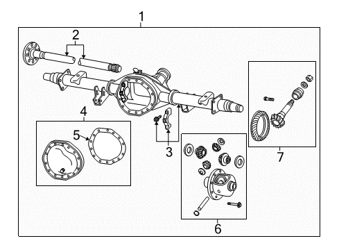 2012 Ram 3500 Axle Housing - Rear Axle-Service Rear Diagram for 68158415AB