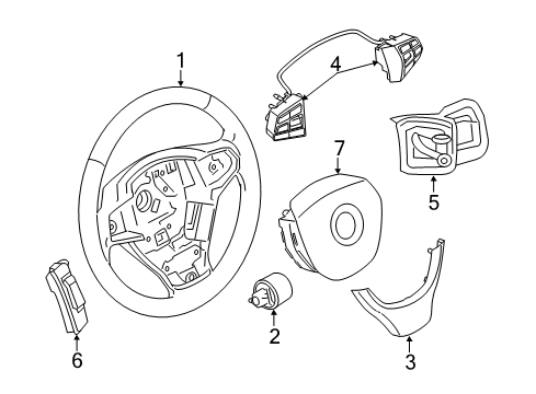 2012 BMW 750i Steering Column, Steering Wheel & Trim Rocker-Type Shift Lever, Right Diagram for 61319218400