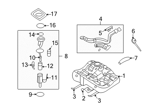 2008 Kia Optima Senders Band Assembly-Fuel Tank Diagram for 312102G000