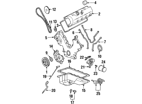 1999 Ford Crown Victoria Filters Dipstick Diagram for YW7Z-6750-AA