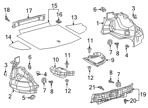 2021 Lexus ES300h Interior Trim - Rear Body Plate, RR Floor FINI Diagram for 58387-33160-C0