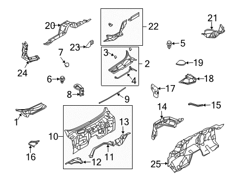 2003 Nissan 350Z Cowl Member-Dash Lower Cross Diagram for 75210-CE010