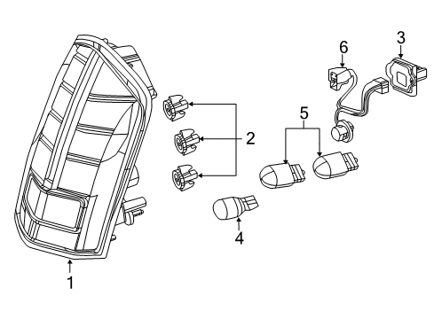 2012 Chrysler 300 Bulbs Lamp-Tail Stop Turn Diagram for 68154606AC