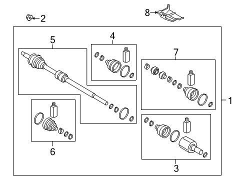 2020 Kia Forte Drive Axles - Front Joint Kit-Fr Axle Di Diagram for 495R3M7400