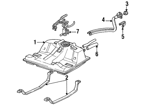 1994 Buick Regal Fuel System Components Clamp-Fuel Tank Filler Pipe Diagram for 14088148