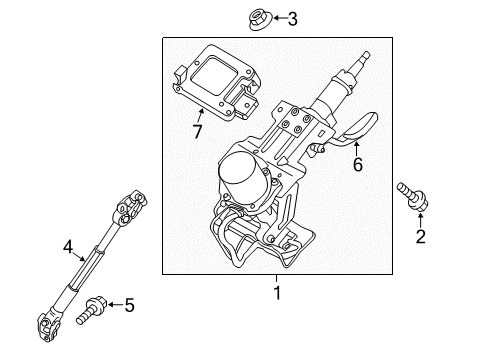 2011 Hyundai Tucson Steering Column & Wheel, Steering Gear & Linkage Lever Assembly-Tilt Diagram for 563512S500