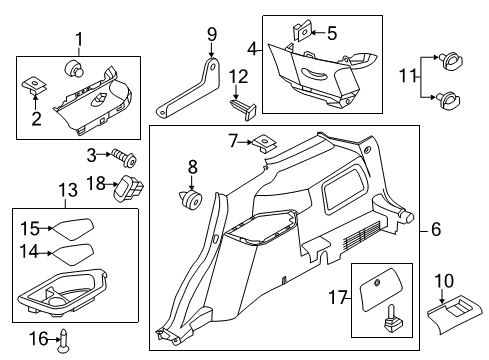 2015 Ford Explorer Power Seats Pillar Trim Diagram for BB5Z-7831004-AB