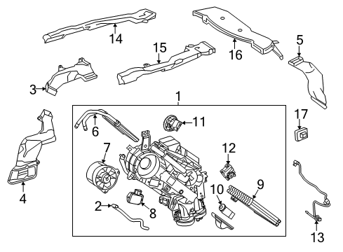 2019 Toyota Highlander Auxiliary Heater & A/C Heater Assembly Diagram for 87030-0E030